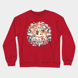 Christmas Cat Wreath Flow To Your Cats Meow 6C2 Crewneck Sweatshirt